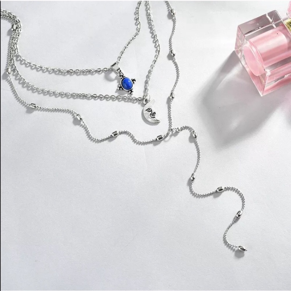 ✨Boho Multi Layer Silver Tone Necklace✨